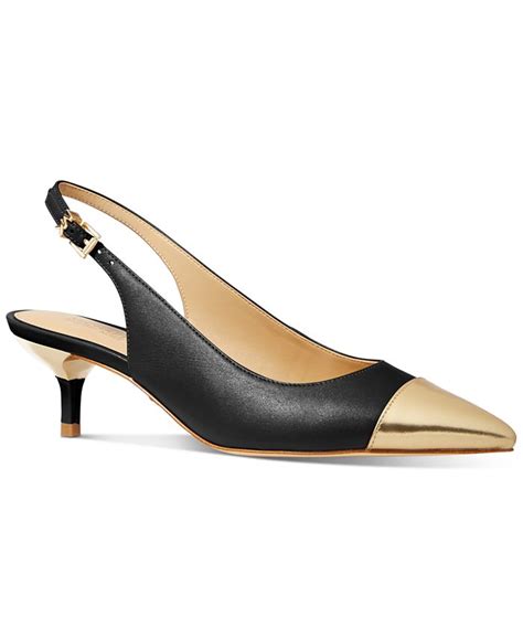 michael michael kors women's kadence cap-toe kitten-heel pumps|Michael Kors kadence slingback.